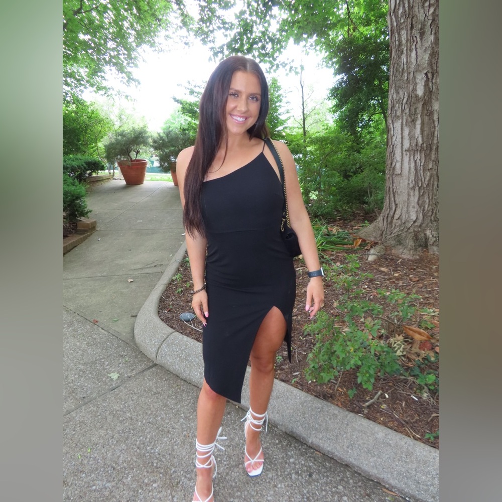 Black midi dress